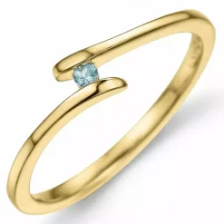Topas ring i 9 karat guld 0,02 ct