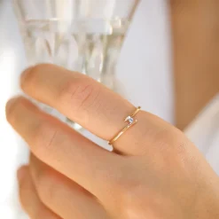 Topas ring i 9 karat guld 0,02 ct