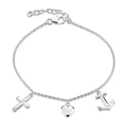 Tro-håb-kærlighed armbånd i sølv