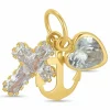 Tro-håb-kærlighed zirkon vedhæng i 9 karat guld