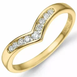 V diamant ring i 9 karat guld 0,15 ct