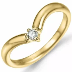 V diamant ring i 9 karat guld 0,05 ct