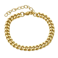 Vandfast armbånd i forgyldt stål 15 + 5 cm x 5,9 mm - OCEANA