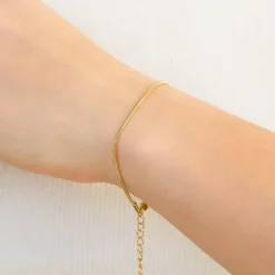Vandfast armbånd i forgyldt stål 15 cm + 4 cm x 1,0 mm - OCEANA
