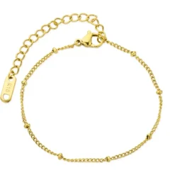 Vandfast armbånd i forgyldt stål 15 cm + 5 cm x 2,2 mm - OCEANA