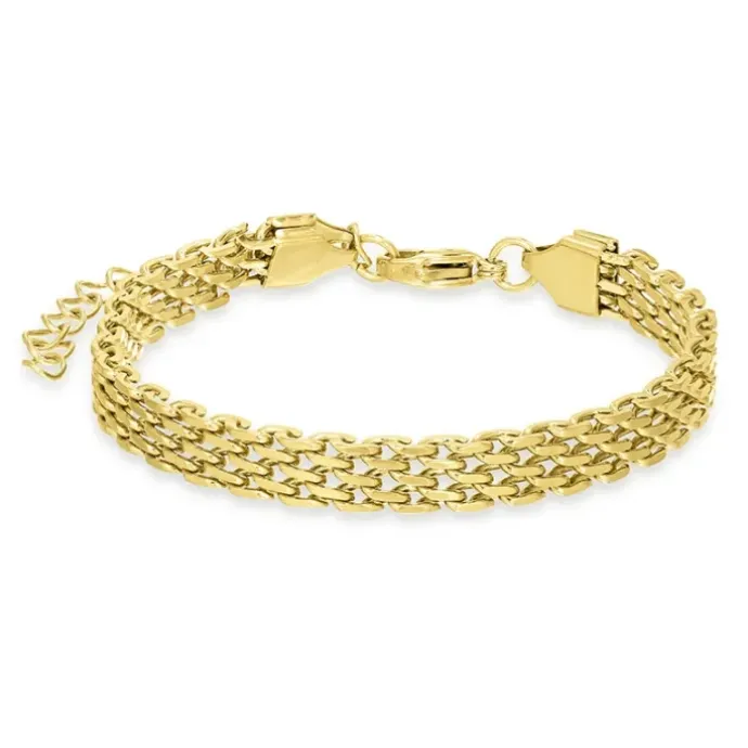 Vandfast armbånd i forgyldt stål 16 cm + 5 cm x 6 mm - OCEANA