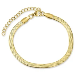Vandfast armbånd i forgyldt stål 16 + 5 cm x 4,0 mm - OCEANA