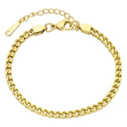 Vandfast armbånd i forgyldt stål 15 cm + 4 cm x 3,0 mm - OCEANA