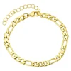 Vandfast Figaroarmbånd i forgyldt stål 16 cm + 5 cm x 5,2 mm - OCEANA