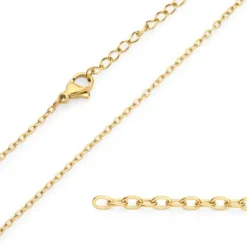 Vandfast halskæde i forgyldt stål 38 + 7 cm x 1,3 mm - OCEANA
