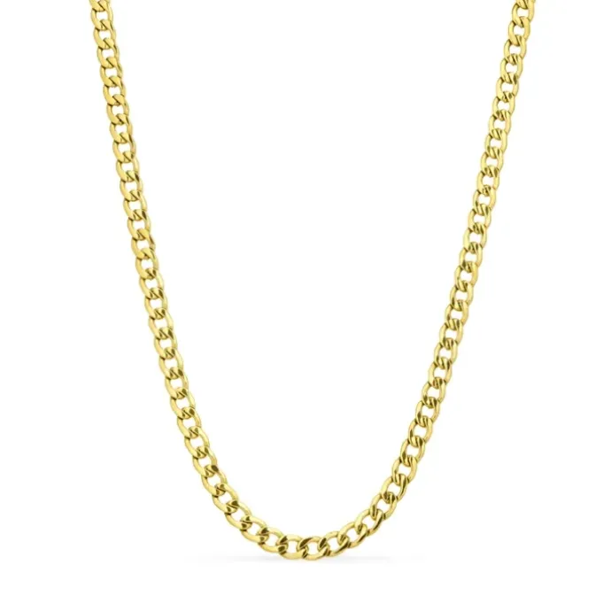 Vandfast panserhalskæde i forgyldt stål 50 cm x 6 mm - OCEANA