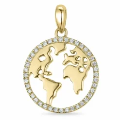 World diamant vedhæng i 14 karat guld 0,088 ct