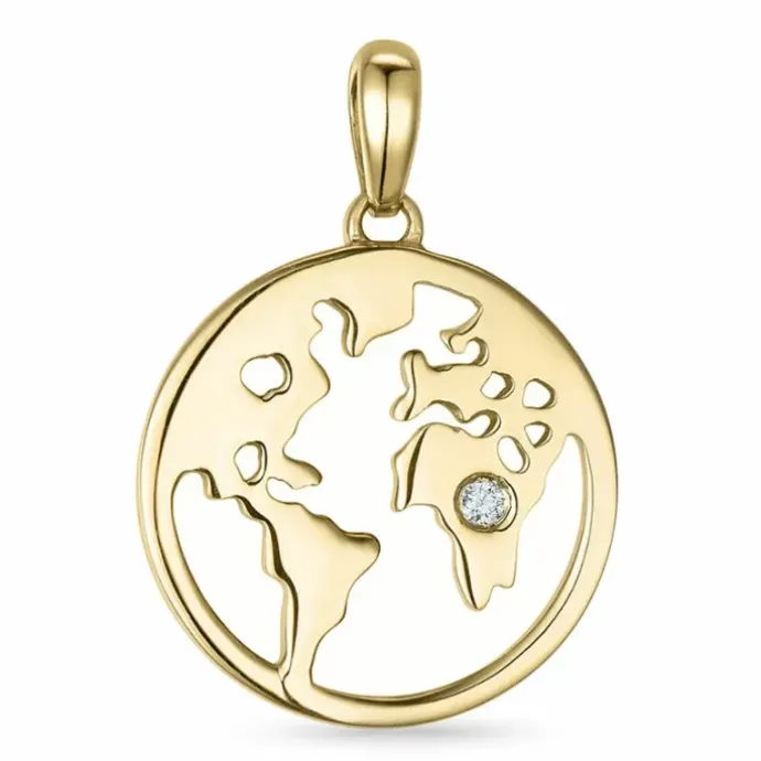 World diamant vedhæng i 14 karat guld 0,01 ct