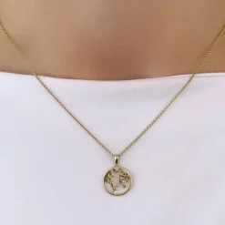 World diamant vedhæng i 14 karat guld 0,01 ct