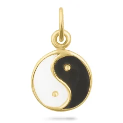 Yin og yang vedhæng i forgyldt sølv