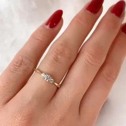 Zirkon guldring i 9 karat guld