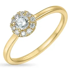 Zirkon guldring i 9 karat guld