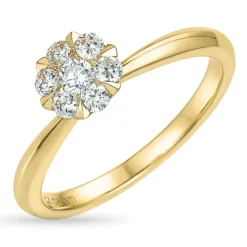 Zirkon guldring i 9 karat guld