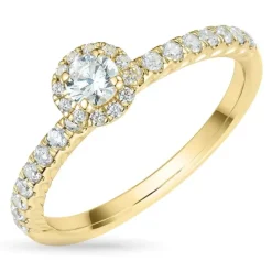 Zirkon guldring i 9 karat guld