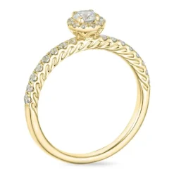 Zirkon guldring i 9 karat guld