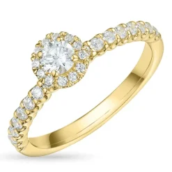 Zirkon guldring i 9 karat guld