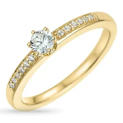 Zirkon guldring i 9 karat guld