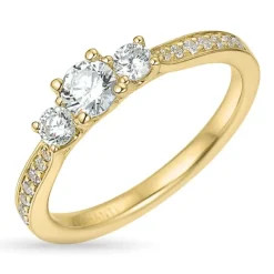 Zirkon guldring i 9 karat guld
