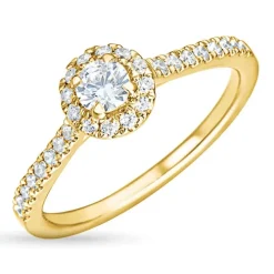 Zirkon guldring i 9 karat guld