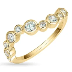 Zirkon guldring i 9 karat guld