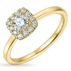 Zirkon guldring i 9 karat guld