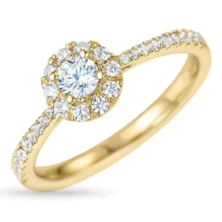 Zirkon guldring i 9 karat guld