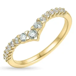 Zirkon guldring i 9 karat guld