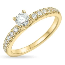 Zirkon guldring i 9 karat guld
