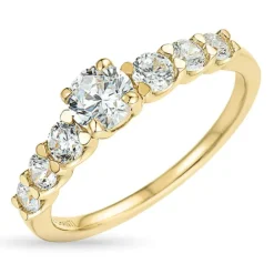 Zirkon guldring i 9 karat guld