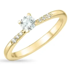 Zirkon guldring i 9 karat guld