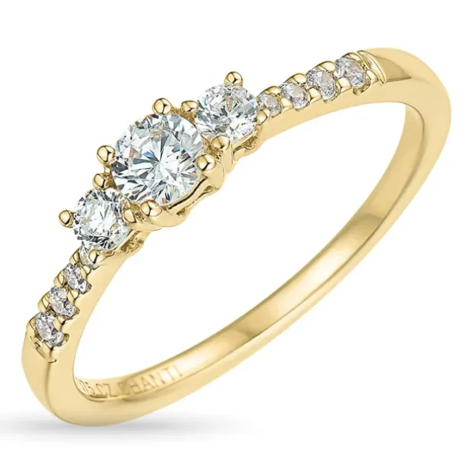 Zirkon ring i 9 karat guld