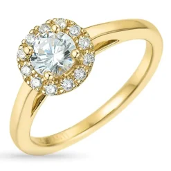 Zirkon ring i 9 karat guld
