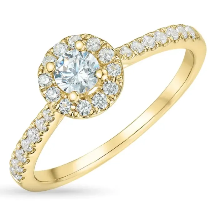 Zirkon ring i 9 karat guld