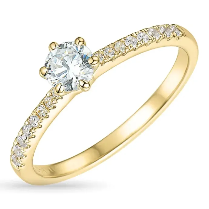 Zirkon ring i 9 karat guld