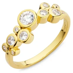 Zirkon ring i forgyldt sølv - Bubbly Sparkle