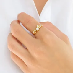 Zirkon ring i forgyldt sølv - Bubbly Sparkle
