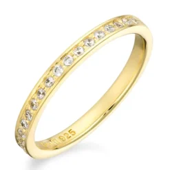 Zirkon ring i forgyldt sølv
