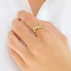 Zirkon ring i forgyldt sølv - Bubbly Sparkle