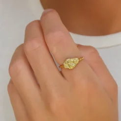Zirkon ring i forgyldt sølv