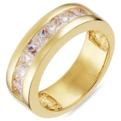 Zirkon ring i forgyldt sølv