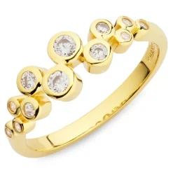 Zirkon ring i forgyldt sølv - Bubbly Sparkle
