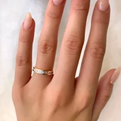 Zirkon ring i forgyldt sølv