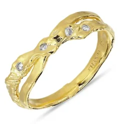 Zirkon ring i forgyldt sølv
