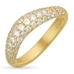 Zirkon ring i forgyldt sølv