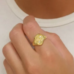 Zirkon ring i forgyldt sølv
